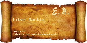 Erber Martin névjegykártya